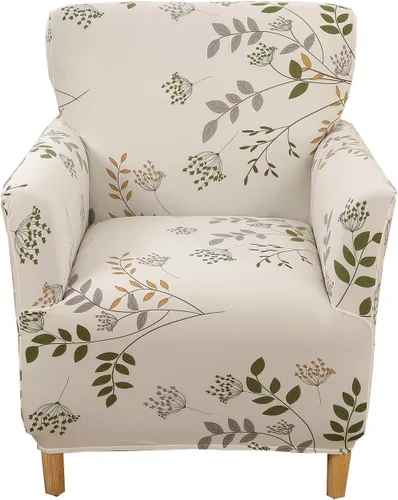 Vista 28 de CRFATOP - Funda elástica para sillón de mediados de siglo moderno de 1 pieza, fundas de silla de acento de jacquard con brazos, fundas de silla