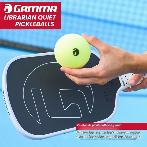 Vista 2 de Gamma Librarian Foam Quiet Pickleball Balls – Low-Noise Practice Balls with True Bounce on Any Surface – Foam Pickleballs Available in 48 Box, 3