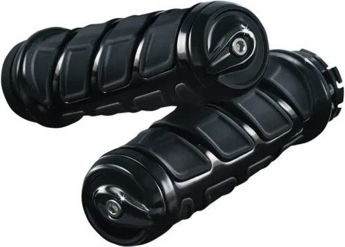 Vista 2 de Kuryakyn 6350 Premium Kinetic Handlebar Grips para control del acelerador de doble cable: motocicletas Harley-Davidson 1982-2019, cromado, 1 par