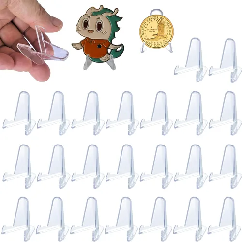 Vista 11 de LRANFOW Soporte de tarjetas de acrílico grueso, soporte para mini caballete, soportes para tarjetas deportivas, soporte de tarjetas graduadas