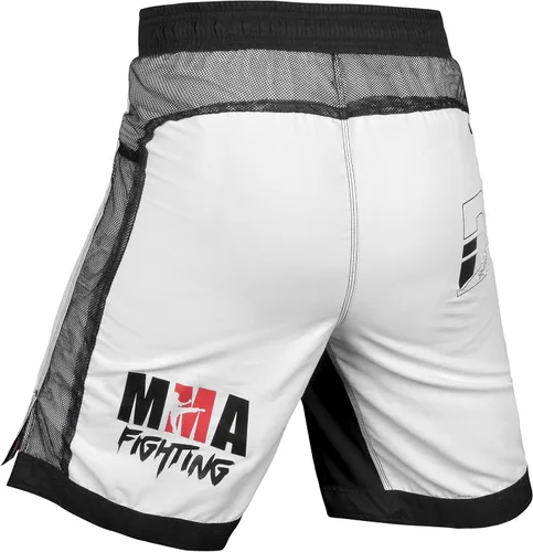 Vista 4 de DEFY Xtreme MMA Fight Shorts UFC Cage Fight Grappling Muay Thai Kickboxing Blanco