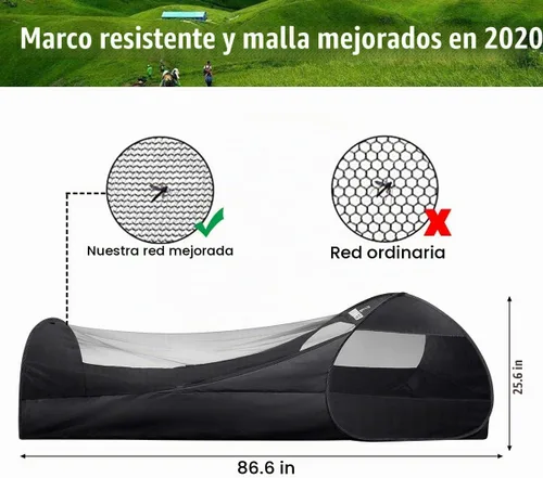 Vista 4 de L RUNNZER Single Person Pop Up Tent, 1 Person Mosquito Net Tent