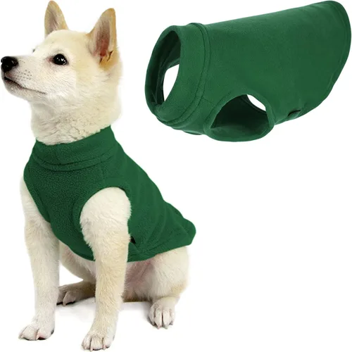 Vista 36 de Gooby - Chaleco de Vellón Elástico, Chaleco de Vellón Tipo Pullover Chaqueta Suéter para Perros, Azul Argyle, Extra Pequeño