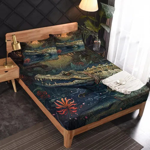 Vista 10 de Juego de sábanas de tamaño King, sábanas de conejo, sábanas de microfibra y fundas de almohada de 4 piezas, juego de sábanas con estampado colorido