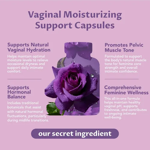 Vista 2 de Hidratante vaginal, Kacip Fatimah 1,000 mg y Manjakni 200mg para la salud íntima femenina, olmo resbaladizo para mujeres, vegano, 60 cápsulas