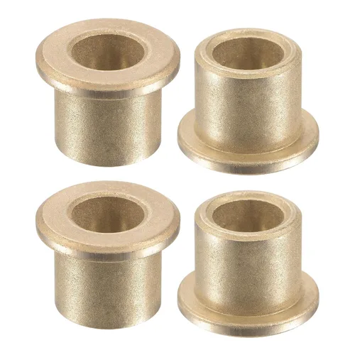 Vista 9 de uxcell Flange Sleeve Bearings 4mm Bore 8mm OD 4mm Length 12mm Flange Dia 2mm Flange Thickness Sintered Bronze Self-Lubricating Bushing 4pcs