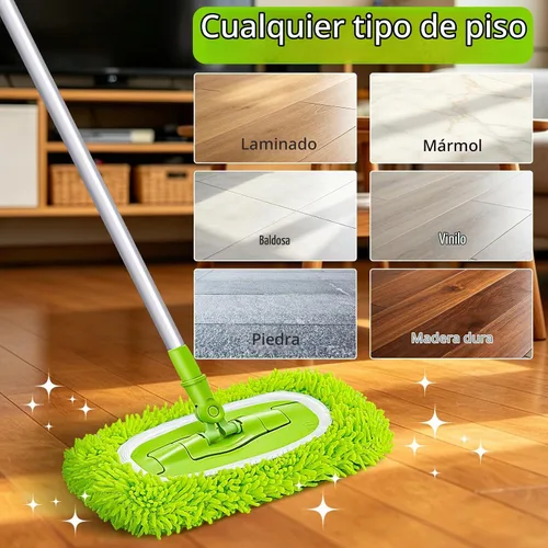 Vista 4 de Unoutur Paños de barrido en seco reutilizables de microfibra Compatibles con Swiffer Sweeper Mopa de limpieza con repuestos de almohadillas
