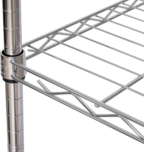 Vista 5 de Seville Classics Estantería de Alambre de Acero Sólido Unidad de Almacenamiento Estantes Ajustables Rack Organizador, para Hogar, Cocina, Oficina