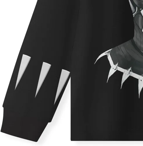 Vista 4 de Conjunto de ropa de superhéroe para niños, 2 piezas, patrones de pantera para niños y niñas, ropa para el hogar, 4-12 años