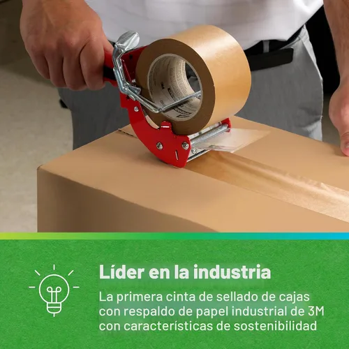 Vista 3 de 3M Scotch Performance - Cinta de sellado de cajas de papel 570, marrón, 2.8 x 55 yardas (72 mm x 50 m), 1 rollo, compatible con reciclaje, ideal