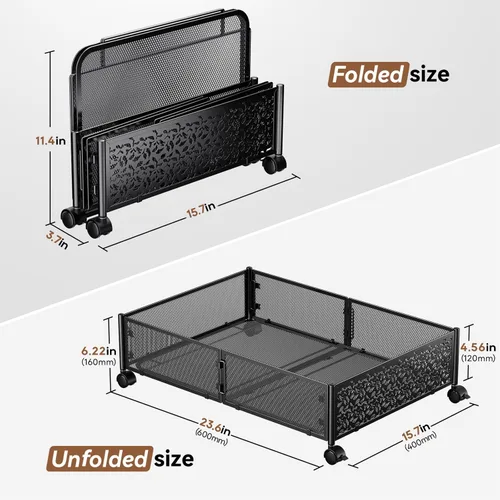 Vista 2 de Contenedor de Almacenamiento Debajo de la Cama con Ruedas, Organizador de Cajones de Almacenamiento para Zapatos Debajo de la Cama, Contenedores