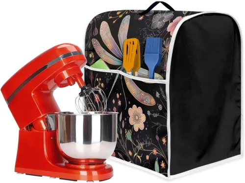 Vista 6 de Funda para batidora de pie de libélula bohemia compatible con mezclador de cocina de 4.5 a 5 cuartos de galón, a prueba de polvo, cubierta