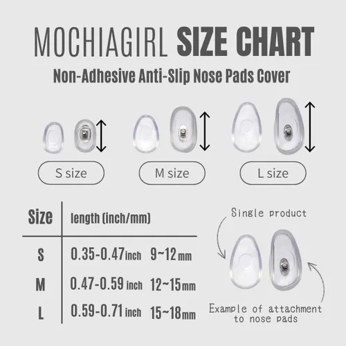 Vista 2 de Mochi a girl, Almohadillas de nariz para gafas Fundas antideslizantes sin adhesivo Almohadilla de nariz de silicona suave para gafas, anteojos