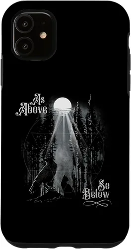 Vista 8 de Funda para iPhone 16 para hombre como arriba tan abajo Wiccan Pagan Tree of Life Crow Cat Case