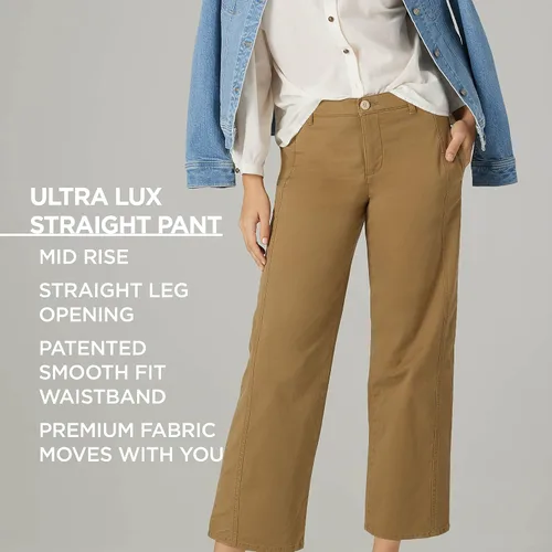 Vista 5 de Lee Ultra Lux - Pantalón de pierna recta relajado de tiro medio para mujer
