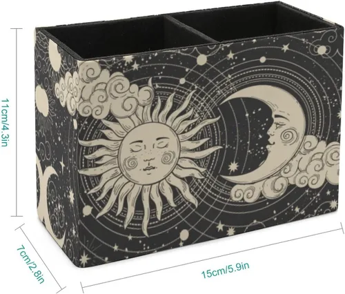 Vista 2 de Niapessel Portalápices para escritorio, astrología abstracta, soporte para bolígrafos de escritorio, organizador de lápices de escritorio, soporte