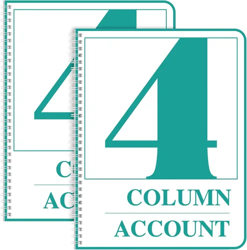 Vista 9 de Sayglossy Paquete de 2 libros de contabilidad columnar para contabilidad de negocios, 100 páginas, 8.5 x 11 pulgadas, Wire-O (2 columnas)