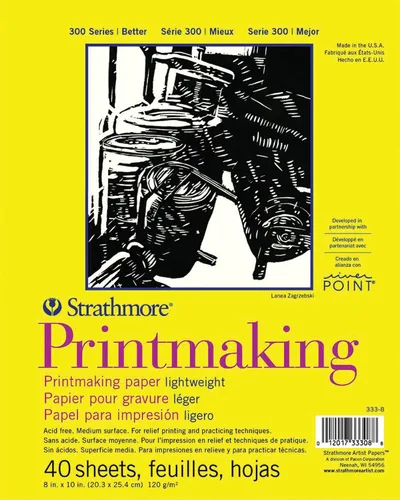 Vista 6 de Strathmore Serie 300 Juego de Papel para Grabado, Encuadernado con Pegamento, 5x7 pulgadas, 40 Hojas (120g) - Papel de Artista para Adultos