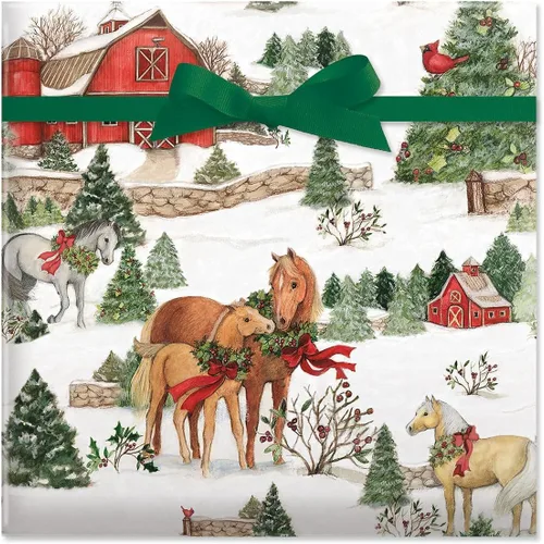 Vista 11 de Papel de regalo de Navidad enrollado actual, madera de Navidad
