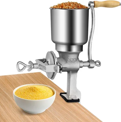 Vista 3 de Molinillo manual de grano de manivela de mano, abrazadera de mesa, molinillo de maíz, molino de hierro fundido, semillas de café, especias