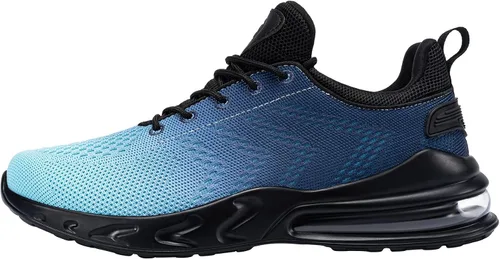 Vista 5 de LARNMERN - Zapatos de trabajo antideslizantes para hombre, impermeables, resistentes al agua, diseño deportivo sin cordones, para caminar ideales