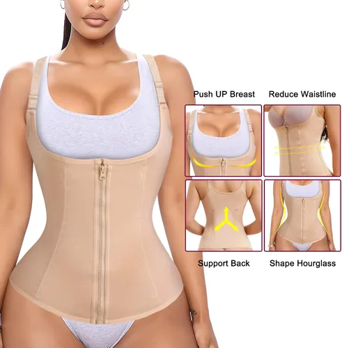 Vista 2 de REYEOGO Entrenador de cintura para mujer, chaleco de control de abdomen posparto, faja deportiva moldeadora de cintura