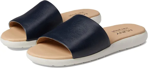 Vista 6 de Marc Joseph New York Sandalias planas de cuero genuino para mujer, puntera abierta, sin espalda, cómodas, ligeras, suela de EVA, a la moda, sin