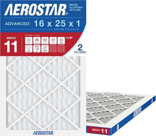 Vista 10 de Aerostar Multi - Filtro de aire de 1 pulgada para aire acondicionado y horno, Blanco Air Conditioner & Heater Replacement, Actual