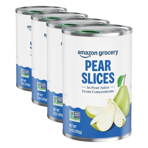 Vista 5 de Amazon Grocery, Rebanadas de pera, 15 onzas (anteriormente Amazon Fresh, el embalaje puede variar)