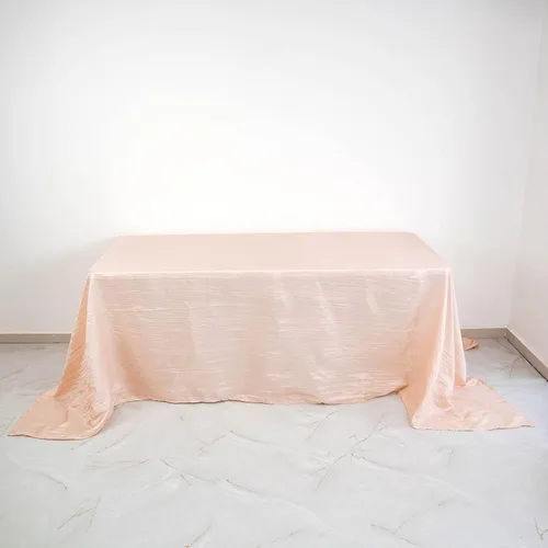 Vista 26 de Mantel rectangular de tafetán arrugado de acordeón de 90 x 132 pulgadas, manteles de boda, manteles de mesa, decoración de eventos, manteles