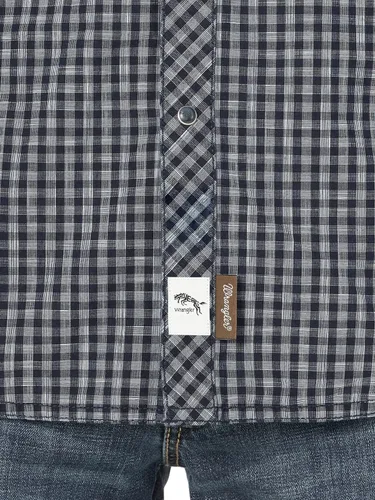 Vista 5 de Wrangler Camisa de manga larga retro de dos bolsillos para hombre