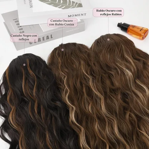 Vista 4 de HOOJIH Extensión de cola de caballo, extensiones de cabello con cordón para cola de caballo de 26 pulgadas de largo, pelo rizado y ondulado natural