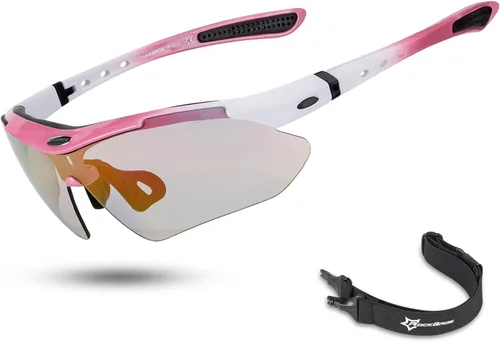 Vista 10 de ROCKBROS Photochromic Sports Sunglasses Mens Pickleball Glasses Cycling Glasses MTB Sunglasses, with Removable Elasctic Band