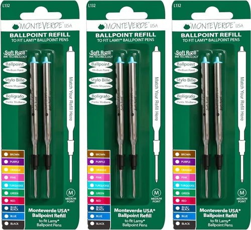 Vista 20 de Monteverde USA Soft - Recambios de bolígrafo para adaptarse a bolígrafos Lamy, tinta negra, punta media, escritura suave y confiable, paquete de 2