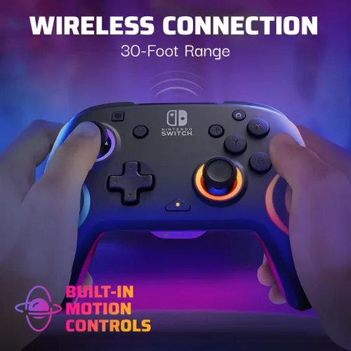 Vista 8 de PDP Gaming Afterglow Wave Wireless Nintendo Switch Pro Controller - Officially Licensed, Nintendo Switch 2, Switch Lite/OLED, RGB LED Customization