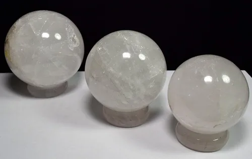 Vista 6 de HQRP Soporte de cuarzo transparente de 1.575 in para esferas/huevos piedra de preocupación pulida piedra preciosa natural cristal mineral meditación