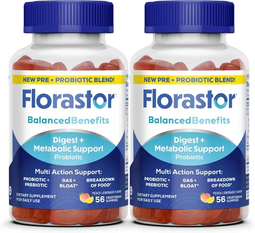 Vista 9 de Florastor - Gomitas prebióticas y probióticas con vitamina B12, 56 gomitas