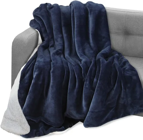 Vista 17 de Elegant Comfort Manta, Manta Reversible de Franela Sherpa, Ultra-Suave, Mullida, Acogedora y Afelpada - Manta Decorativa Ligera para Todas las Gris