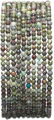 Vista 6 de BEADIA Cuentas de piedra natural africana de turquesa faceted rondelle 3x4mm semipreciosas sueltas para hacer joyas 38cm