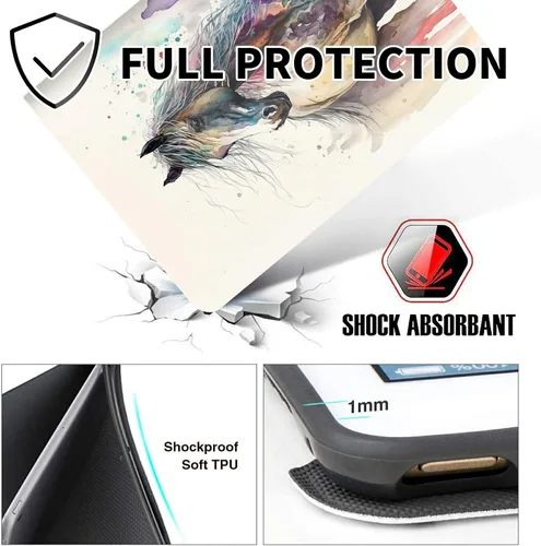 Vista 78 de Funda para tablet Fire 7 (12ª generación, versión 2022), delgada, a prueba de golpes, delgada, de piel sintética, con función de apagado/encendido