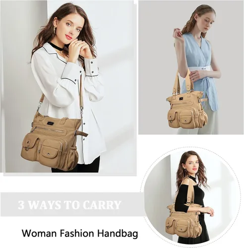 Vista 7 de Angel Kiss Bolsos de mano para mujer, bolsos de cuero sintético PU, bolsos de hombro para mujer, bolsos de bolsillo PU, Bags, Pockets
