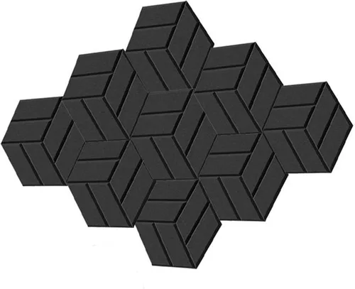 Vista 9 de 12PCS Sound Absorbing Wall Panels Polyester Texture Hexagonal Soundproof Foam for Bedroom Music Room Decorations Soundproof Wall White