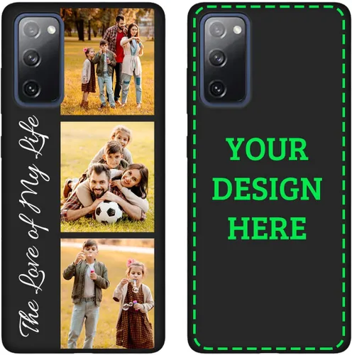 Vista 7 de Funda de teléfono con foto personalizada para Samsung Galaxy S20 FE 5G con imagen, texto, logotipo, nombre, delgada, suave, cubierta negra, regalo
