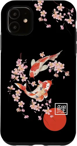 Vista 8 de Cherry Blossom Koi Carp Fish Japanese Sakura Graphic Art Case for iPhone 17