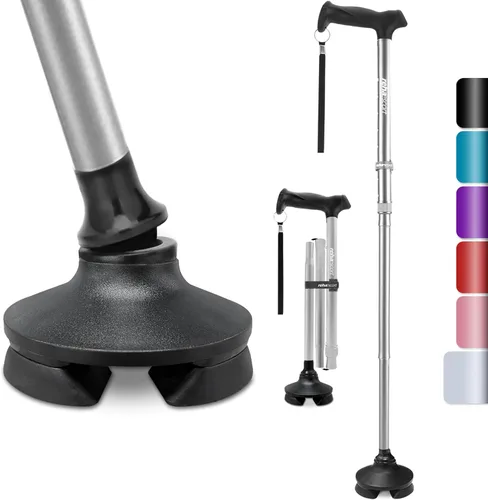 Vista 9 de Rehaescort - Bastón para caminar para hombres y mujeres - Plegable, ajustable, liviano, bastones para equilibrio de personas mayores, se sostiene