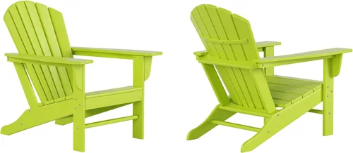 Vista 45 de WestinTrends Dylan - Silla Adirondack para exteriores (juego de 2), color blanco