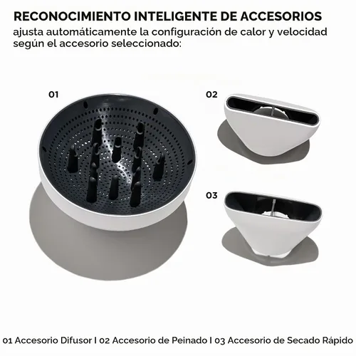 Vista 3 de T3 Aire IQ Kit de secador de pelo con concentrador de secado rápido, concentrador de estilo, difusor y soporte para secadora Golpes rápidos