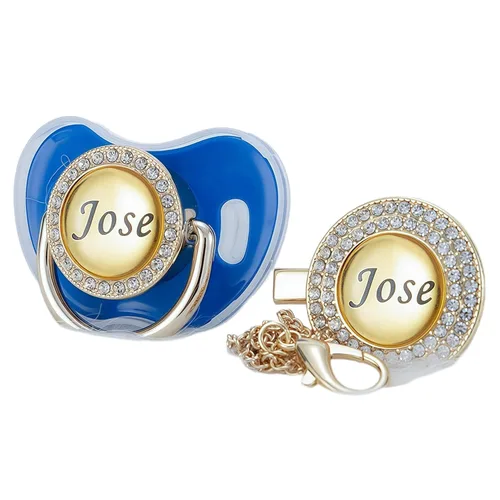 Vista 20 de Juego de Chupete y Clip con Nombre Personalizado Brillante – Chupete Personalizado para Baby Shower, Recuerdo de Recién Nacido para Fotos (Negro)