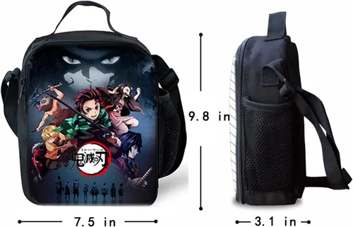 Vista 4 de KXQWB Mochila diaria de viaje con bolsa de almuerzo juego de 3 piezas mochila de anime negrodorado team gold talla única