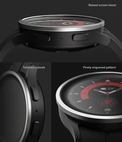 Vista 6 de Ringke Estilo de bisel [elegante marco de acero inoxidable] compatible con Samsung Galaxy Watch 5 Pro, protector antiarañazos accesorio de cubierta